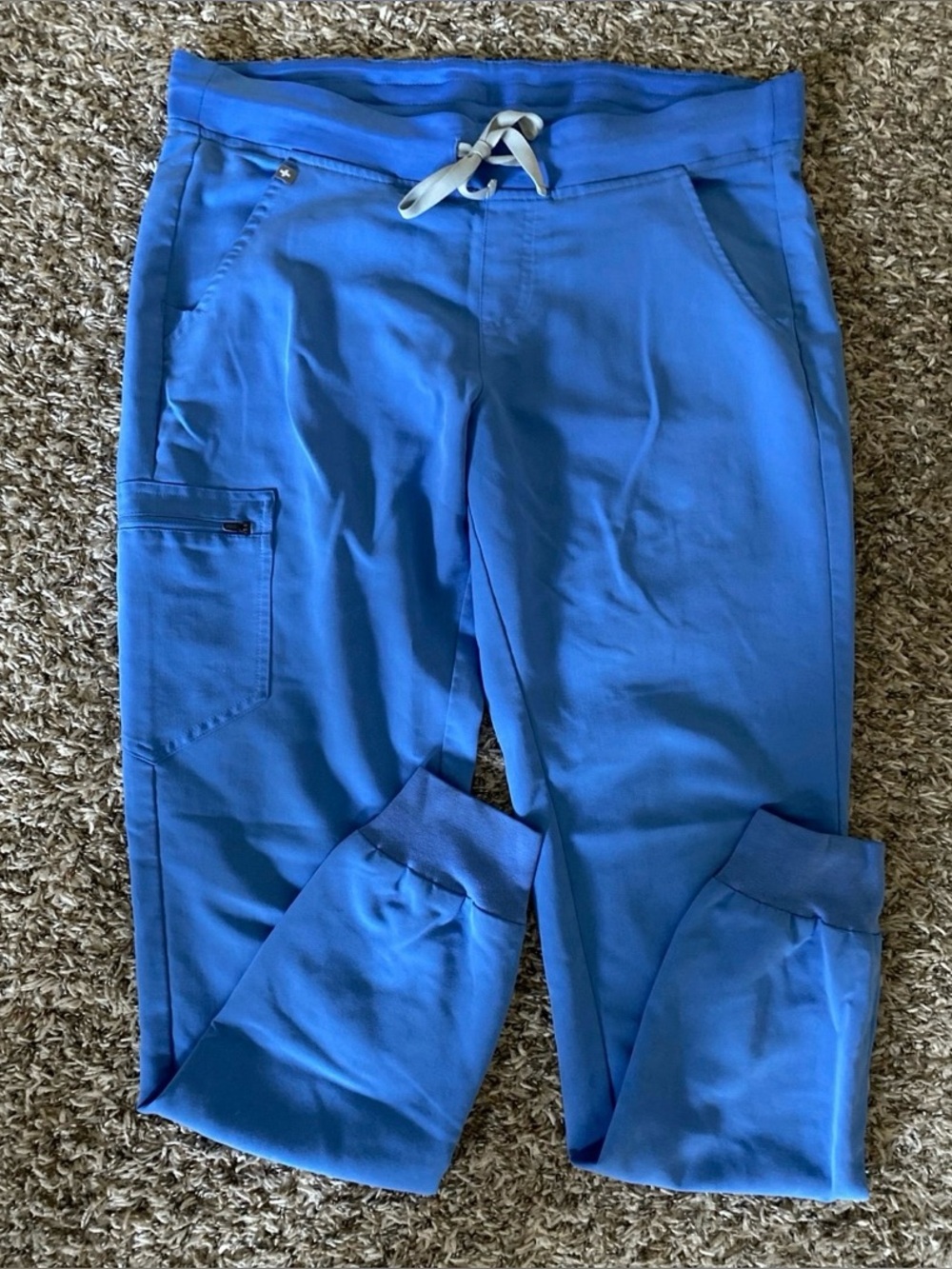 FIGS Zamora joggers scrub pants ceil blue medium tall